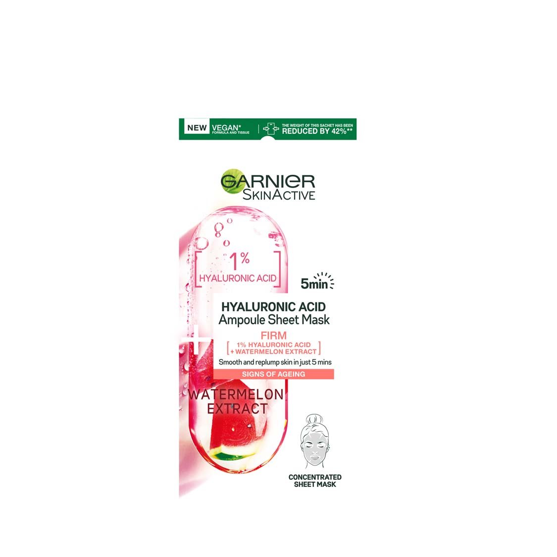 3600542387279 Garnier SkinActive Ampoule Sheet Mask Hyaluronic Acid Watermelon