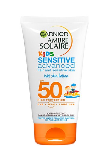 3600541894846 Ambre Solaire Sensitive Advanced Kids Wet Skin Lotion SPF50 150ml web